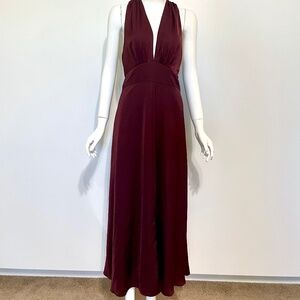 Banana Republic Resort Wrap Waist Maxi Halter Dress - Pinot Noir / Burgundy